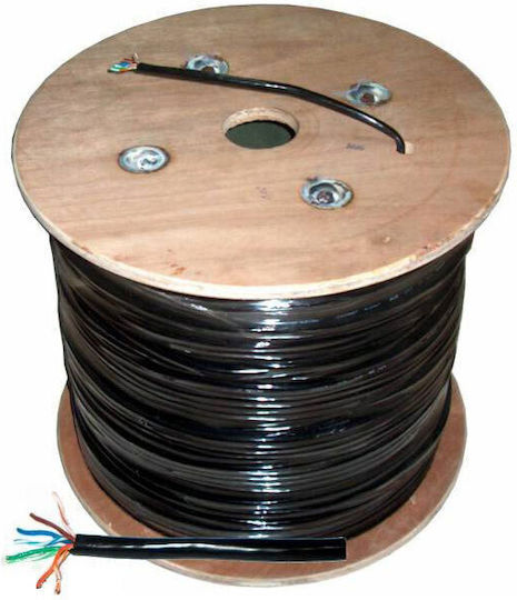 Cabletech U/UTP Kat.5e Ethernet-Netzwerkkabel für den Außenbereich 305m Schwarz 1Stück