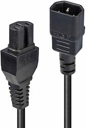 Lindy IEC C14 - IEC C15 Cable 2m Μαύρο 30314