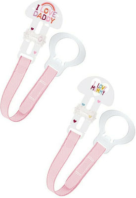 Mam Clip Pacifier Set made of Fabric Pink