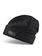 Beanie Unisex Fleece Σκούφος Πλεκτός σε Μαύρο χρώμα