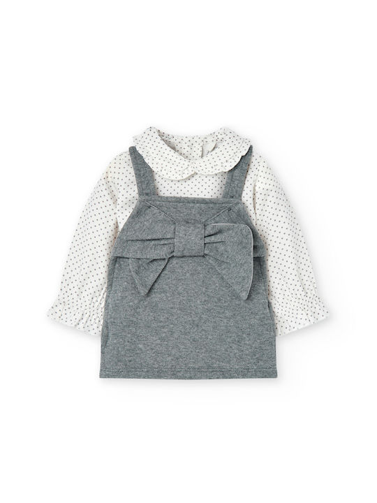 Boboli Kids Dress Set with Blouse Gray