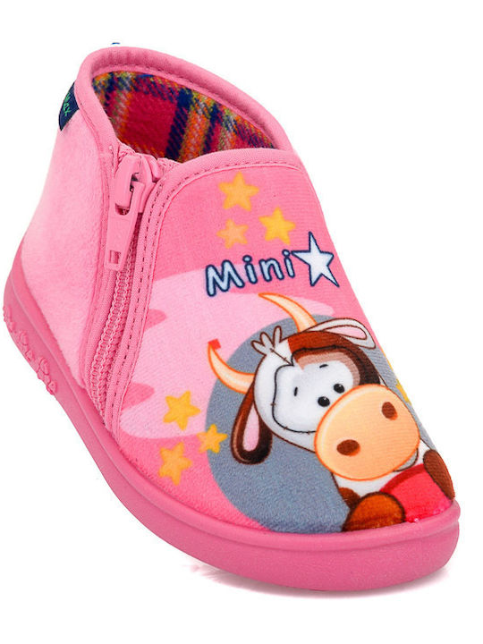 Mini Max Girls Anatomic Closed-Toe Bootie Slippers Mulen 3 Pink