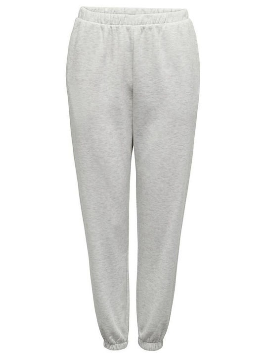 Only Παντελόνι Φόρμας με Λάστιχο Light Grey Mel...
