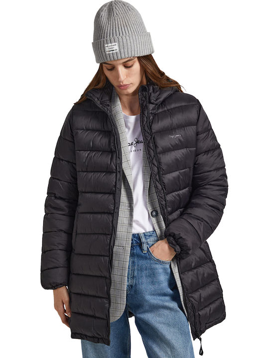 Maddie Lungă Jachetă de femei Puffer Negru