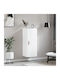 Wall-Mounted Living Room Cabinet Made of Particle Board White 34.5x34x90cm