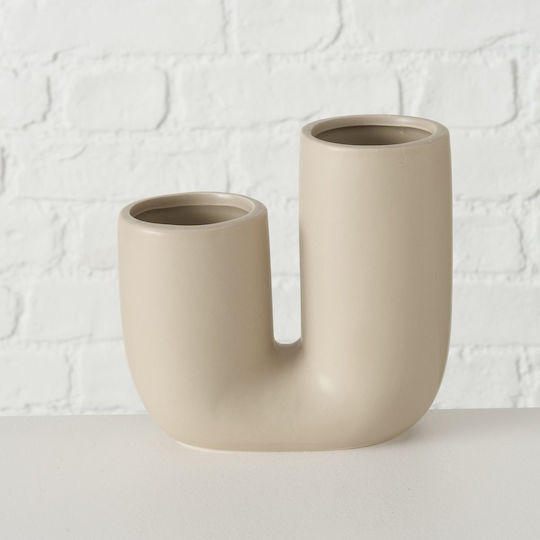 PanOikos Decorative Vase Beige 17cm