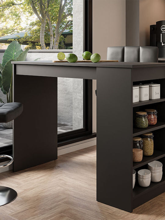 Zotino Table Bar Wooden Black 115x50x102cm