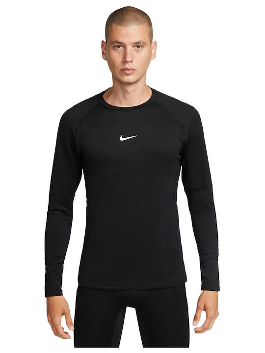 Nike Pro Warm Ανδρική Ισοθερμική Μακρυμάνικη Μπλούζα Μαύρη