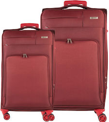 Cardinal Reisekoffer Weichschalen Bordeaux Maximalhöhe 70cm mit 4 Räder Set 2Stück