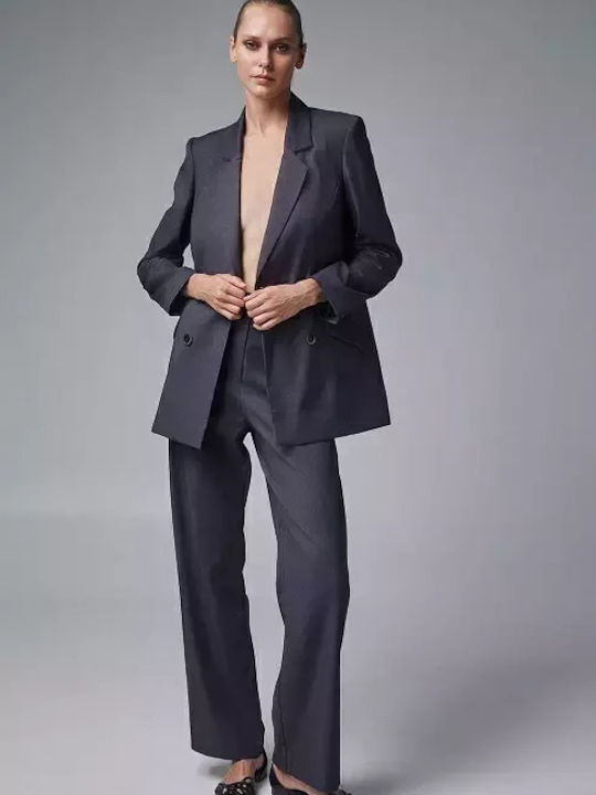 Desiree Women's Double Breasted Blazer Gray