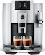 Jura E8 1450W Druck 15bar für Cappuccino mit Mühle Moonlight Silver