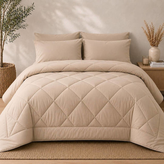 Astron Italy Πάπλωμα Υπέρδιπλο 220x240εκ. Beige 350 GSM