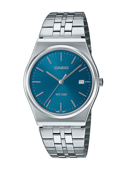 Casio Herrenuhr 35mm Batterie mit Silber Metallarmband