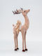 Eurolamp Weihnachtliche Stoff Figur Hirsche Rosa Höhe 44cm