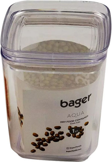 Sidirela General Use Jar with Airtight Lid Plastic Transparent 1000ml