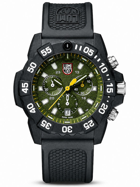Luminox Navy Seal Ανδρικό Ρολόι 45mm Χρονογράφος Μπαταρίας με Μαύρο Καουτσούκ Λουράκι