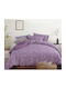 Nef-Nef Set Bettbezug Baumwolle Über-Doppelbett mit 2 Kissenbezügen 240x230 Serendipity 034398 Mauve