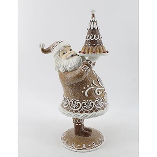 Декоративен Дядо Коледа Кафяв от Пластмаса 42x22x17см. Gingerbread