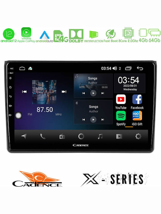 Cadence Car Audio System for Seat Exeo Audi A4 2008-2013 (Bluetooth/USB/WiFi/GPS/Apple-Carplay/Android-Auto) with Touch Screen 9"