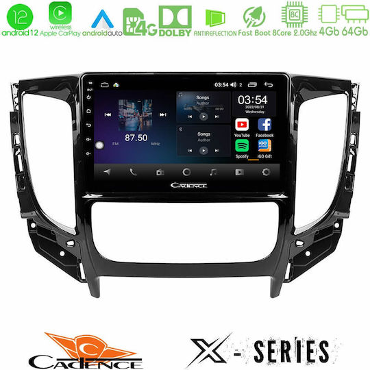 Cadence Ηχοσύστημα Αυτοκινήτου για Fiat Fullback Mitsubishi L200 2015-2019 με A/C (Bluetooth/USB/WiFi/GPS/Apple-Carplay/Android-Auto) με Οθόνη Αφής 9"