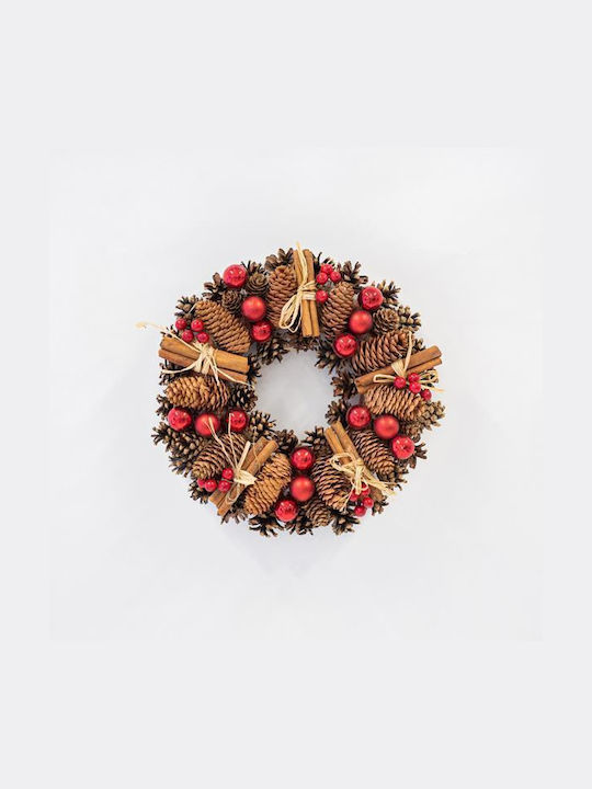 Eurolamp Weihnachtsdekoration Holz Kranz mit Durchmesser 34cm.