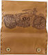 One Tobacco Pouch Made of Brown Artificial Leather Handmade with Magnetic Closure