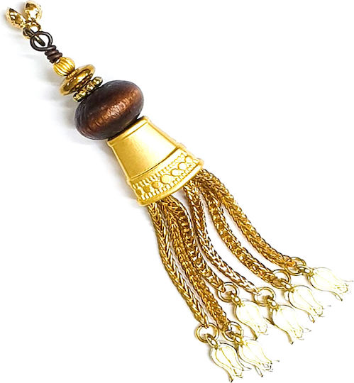 Roloi Komboloi Worry Beads with Tassel Gold 9cm