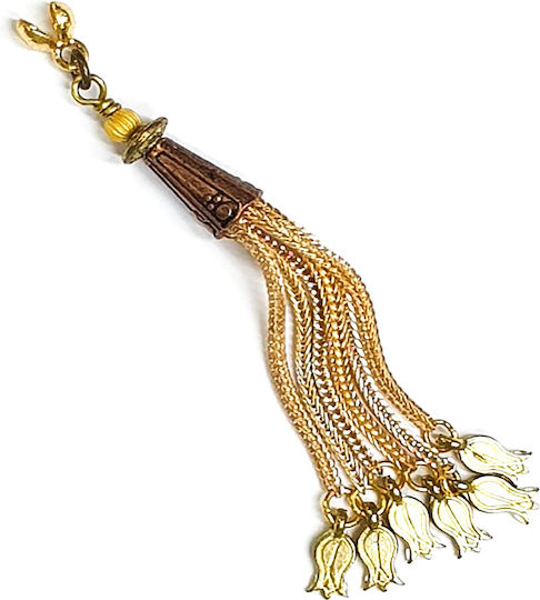 Roloi Komboloi Worry Beads with Tassel Gold 8.5cm