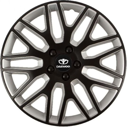 Versaco Set Capace De Roți Auto Dakar Compatibilitate Daewoo 4 Bucăți 15 Inci Negre