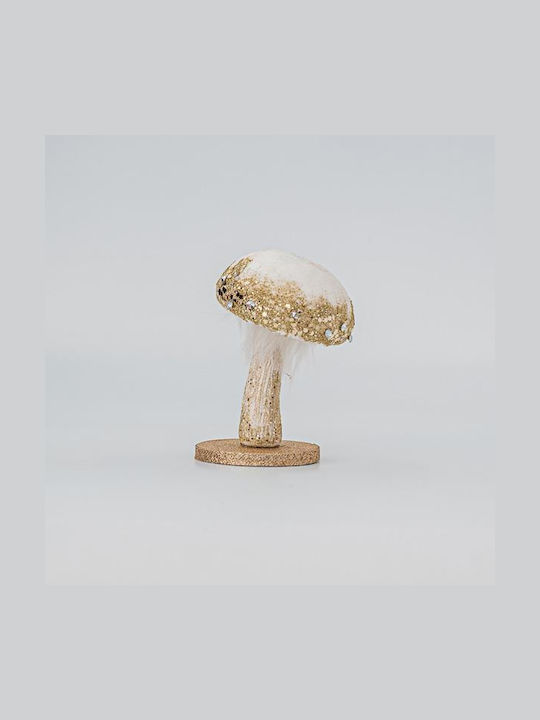 Eurolamp Christmas Fabric Figure Mushroom White Length 7cm