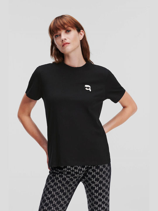 Karl Lagerfeld Γυναικείο Oversized T-shirt Μαύρο