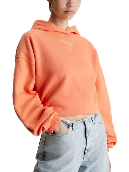 Calvin Klein Cropped Γυναικείο Φούτερ με Κουκού...