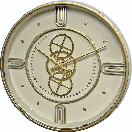 Zaros Metallische Wanduhr Ecru 54x7cm