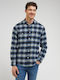 Long Sleeve Flannel Shirt in a Loose Fit Checked Multicolour