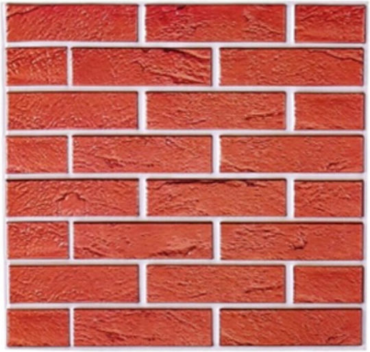 3D Wall Panels Adhesive Red 30x30cm 12 Pieces