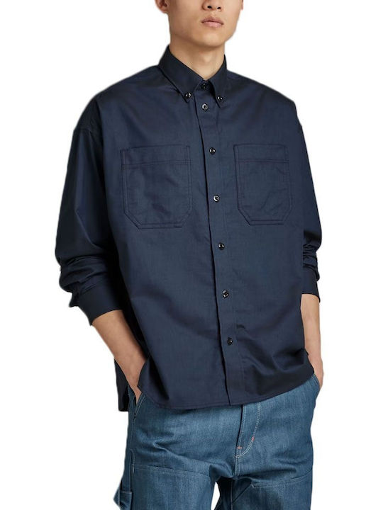 G-Star Raw Oversized Men's Shirt Long Sleeve Blue