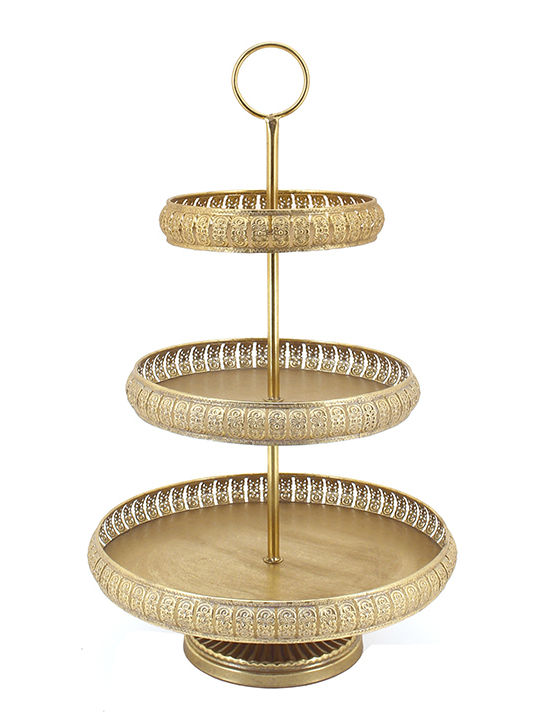 Zaros Metallic Dessert Tower Stand Gold