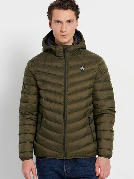 Winter Jacket Puffer Khaki / Blue