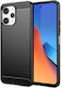 Hurtel Flexible Carbon Pattern Back Cover Σιλικόνης Σετ με Τζαμάκι Μαύρο (Redmi 12 4G / Redmi 12 5G)