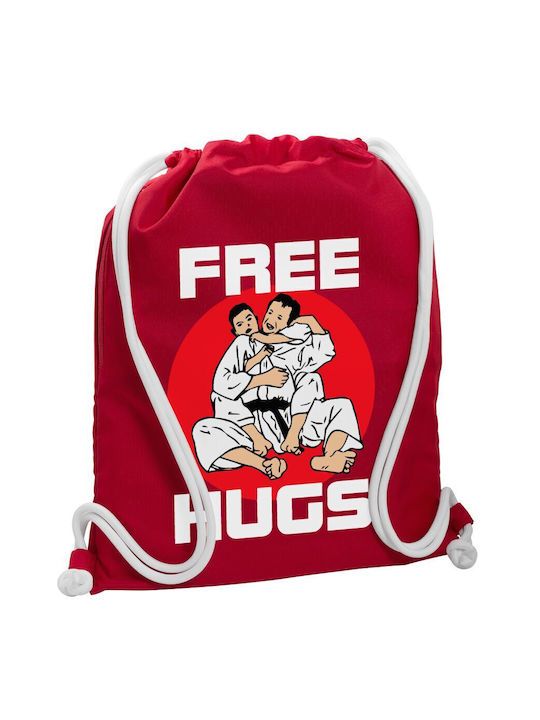Koupakoupa Judo Free Hugs Geantă Înapoi Sala de sport Roșu