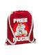 Koupakoupa Judo Free Hugs Τσάντα Πλάτης Γυμναστηρίου Κόκκινη