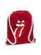 Koupakoupa Rolling Stones Kiss Τσάντα Πλάτης Γυμναστηρίου Κόκκινη