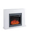 HomCom Wandmontiert Elektrischer Kamin 2000W 87.5x113cm Weiß