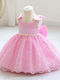 Kinderkleid Ärmellos Spitze Set mit Accessoires Rosa