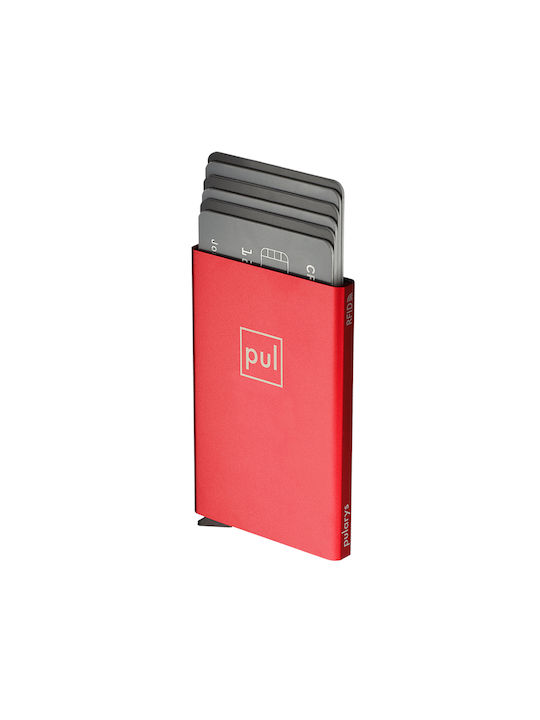 Pularys Ανδρικό Πορτοφόλι με RFID Κόκκινο