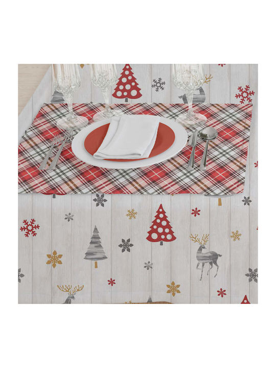 Borea Christmas Tablecloth Square Fabric Gray L90xW90xH90cm.