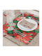 Borea Christmas Tablecloth Fabric Red L220xW140xH220cm.