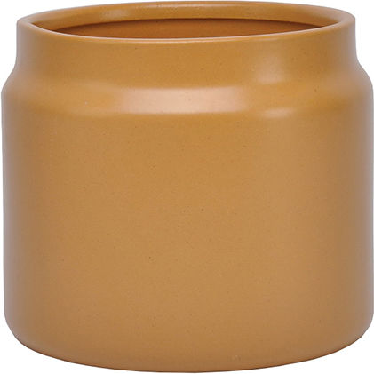 Zaros Ghiveci Ceramică Galben 18x18x15εκ.