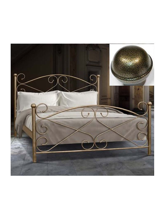 Rosen Bett Halb-Doppelbett Metall Golden Grain ...