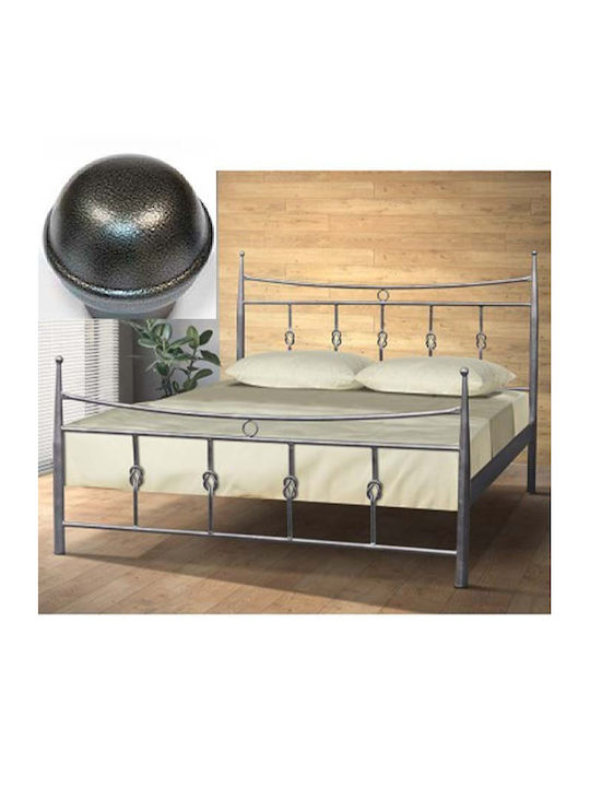 Leonidio Bett Übergröße Metall Gray für Matratz...
